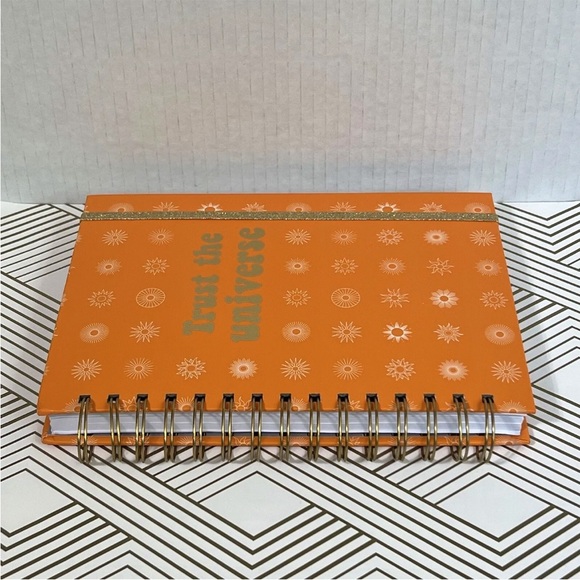 Trust The Universe Lined Hardcover Journal Notebook Orange Gold Celestial Sun - Picture 16 of 16